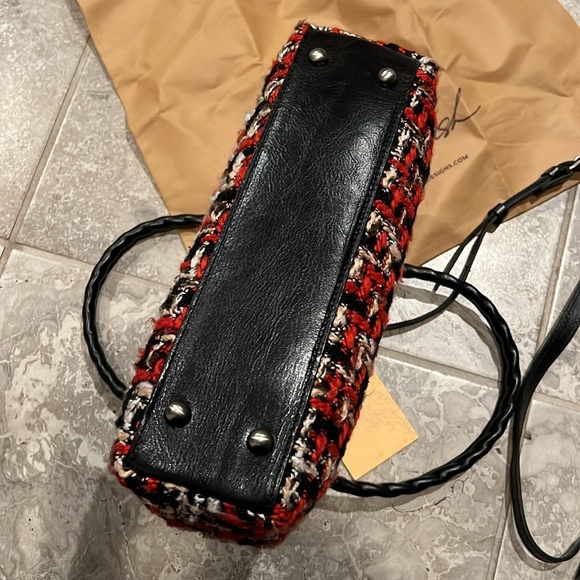 Patricia Nash Rora Frame Satchel, Tweed, Red Black New w/DustBag $229 (SOLD OUT) - Picture 8 of 11